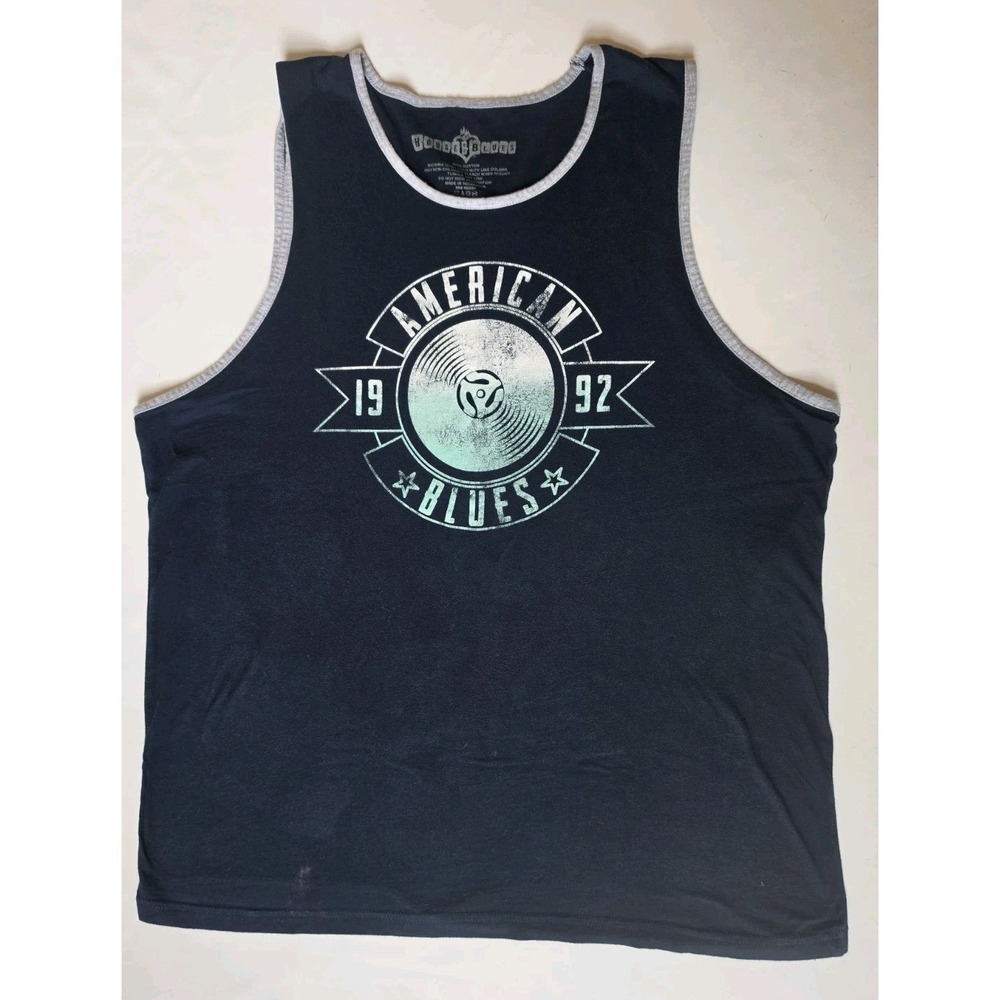 House of Blues Men's Sleeveless Tank Top‎ Shirt – Dark Blue, Size: XL American